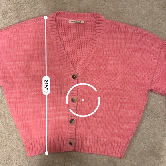Misha & Puff womens size 1 pink v neck wedge cardigan sweater 100% pima cotton - Picture 6 of 6